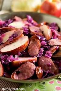 Cabbage, red, cooked with apple